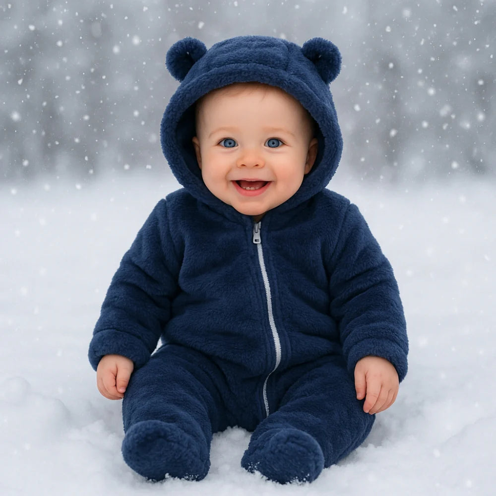 Warm Bear Hood Baby Overall Snowsuit